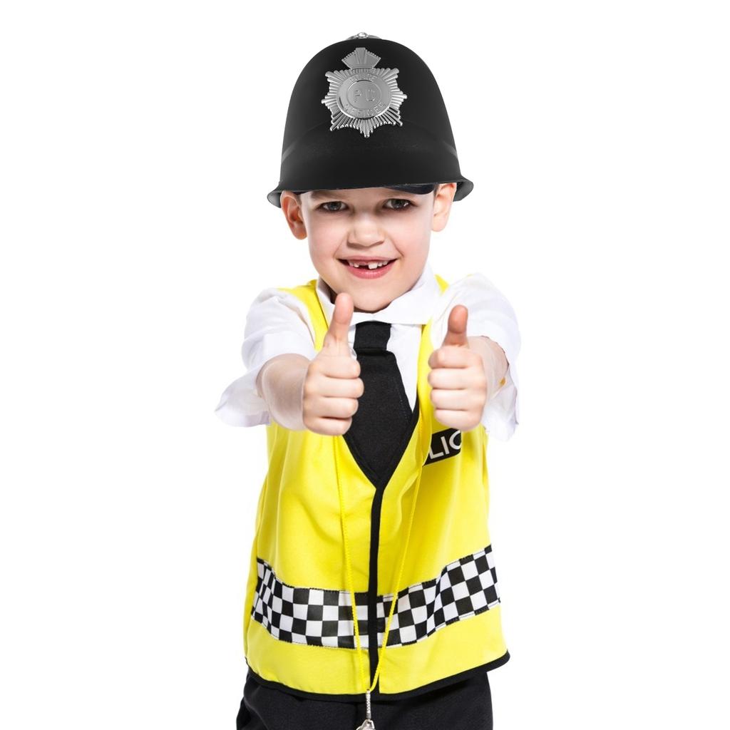 Polizeihut Schwarzer Kopf Dekoratives Accessoire Halloween Cosplay Party Und Ballkappen