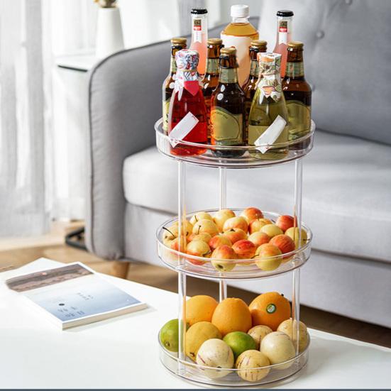 Obrotowy stojak na przyprawy o 360 stopniach o dużej pojemności PET z regulowanym obrotowym organizerem do szafki do kuchni