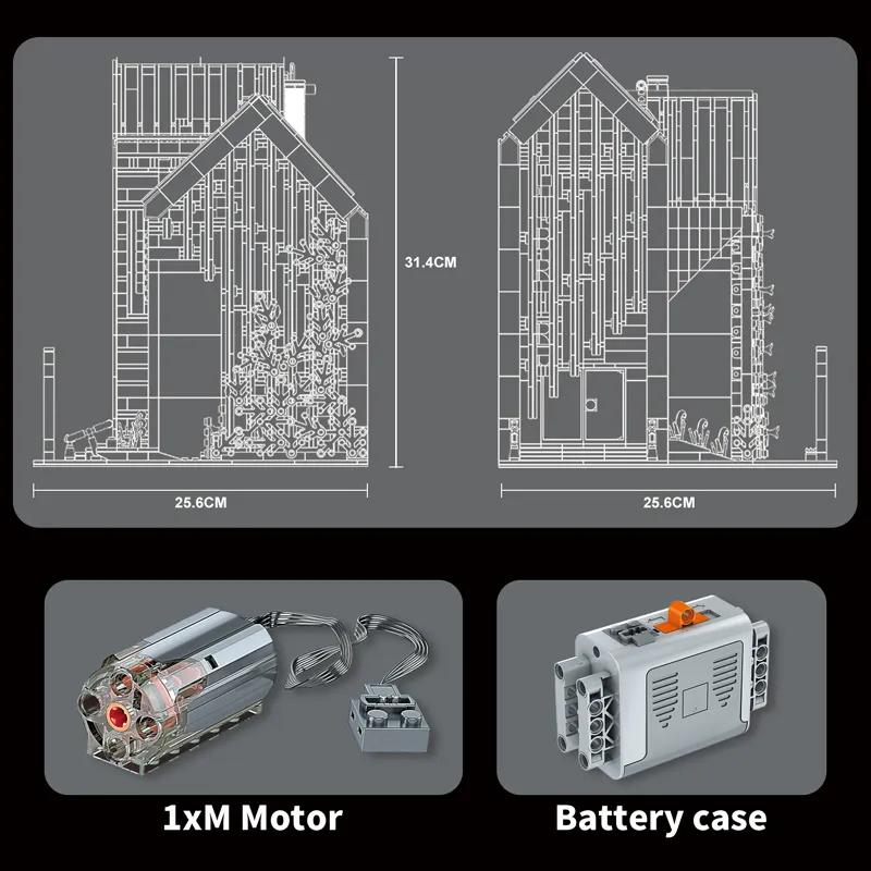 MOULD KING 16022 Streetview Building Block The MOC Modern Library with Led Parts Assembly House Model Brick Kids Christmas Gifts