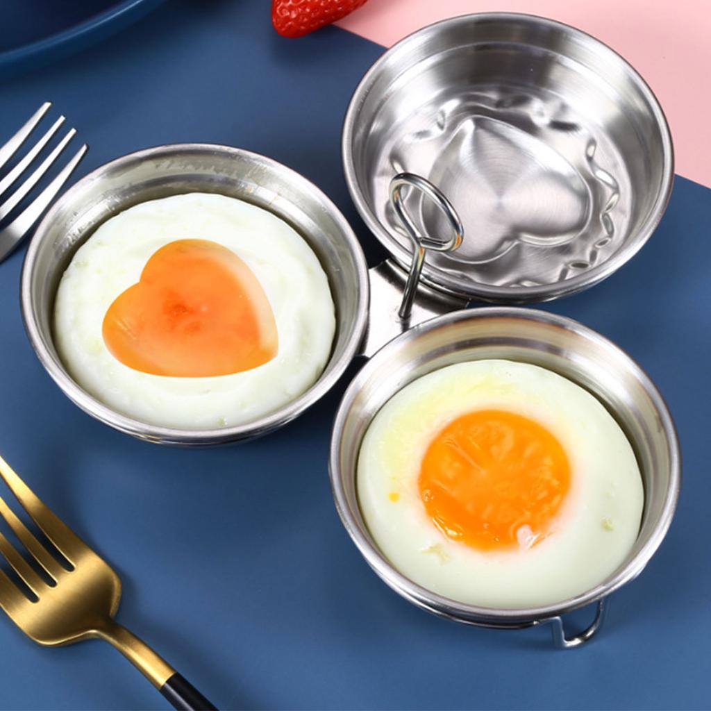 Heart & Sun Shape Eggs Cooker Multifunctional Stainless Steel Nonstick Eggs Boiler Baking  Eggs Mould For Cooking Breakfast