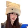 Hats for Women Knitted Cute Cat Ear Knitted Hat Love Embroidery Knitted Wool Hat Winter Warm Ear Protection Cold Hat