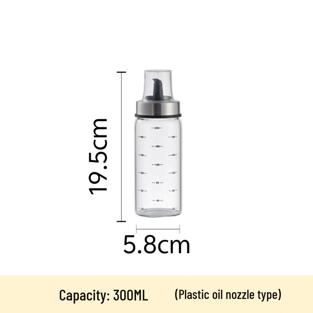 High-End Glass Oil & Vinegar Pour Bottle with Scale for Kitchen Seasoning