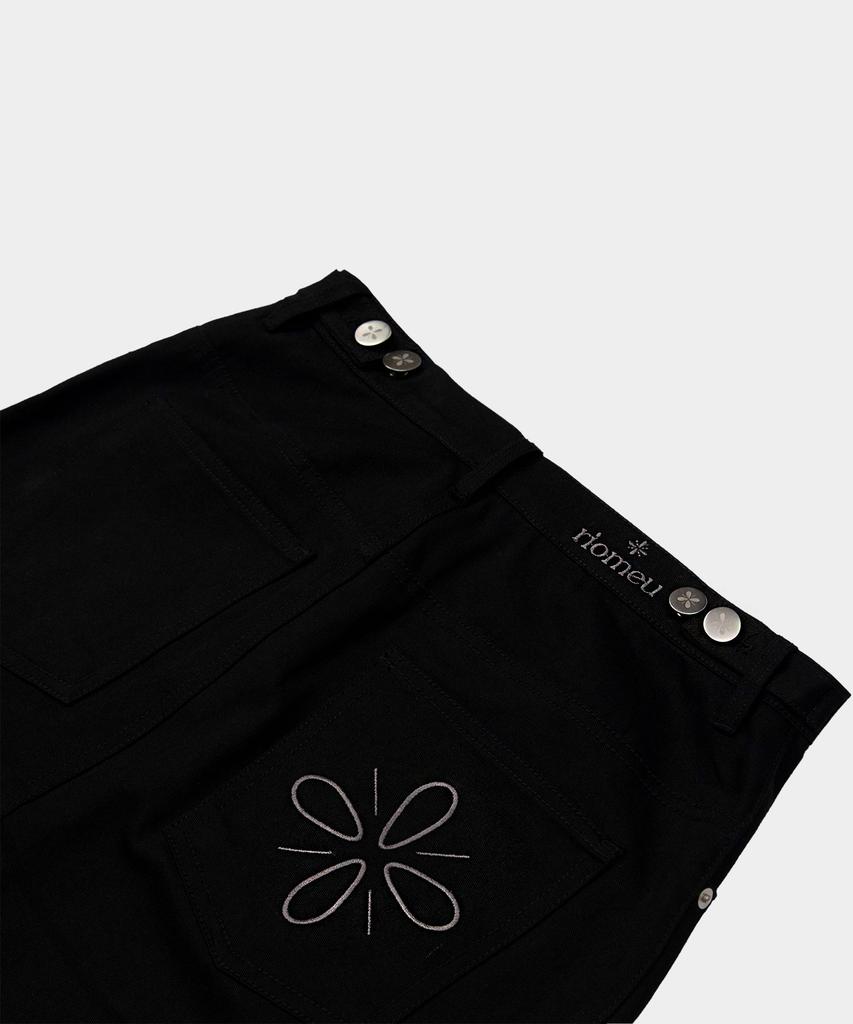 Liomeu Cotton Asymmetrical Long Skirt_Black : Radiant084