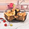 Stainless Steel Rotating French Fry Basket Sturdy with Dipping Cup Snack Basket Portable Deep Fry Food Strainer French Fries
