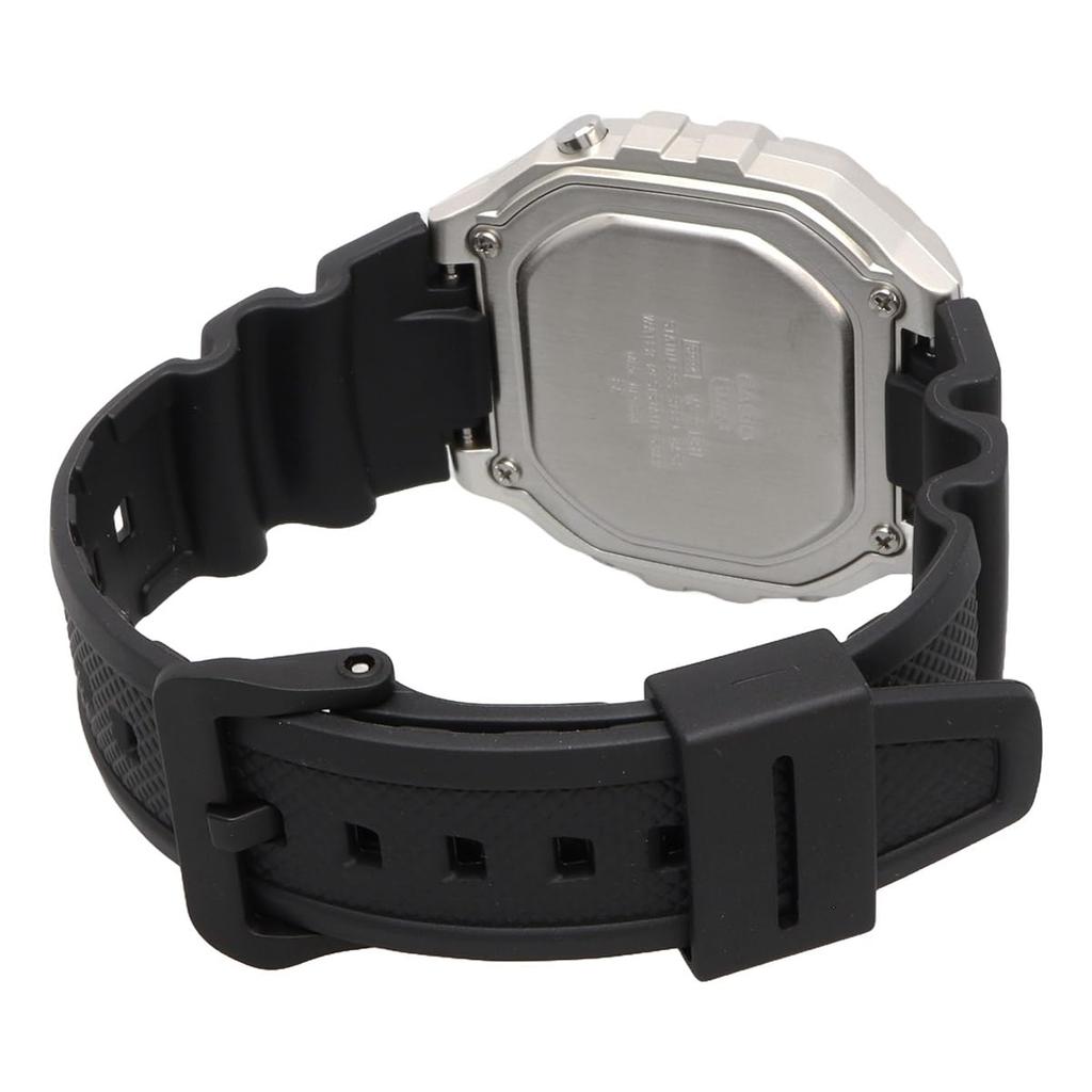 Casio Standard Digital Wristwatch for Men and Silver Overseas Model W-218HM-7AV Women, Metallic, [Used]