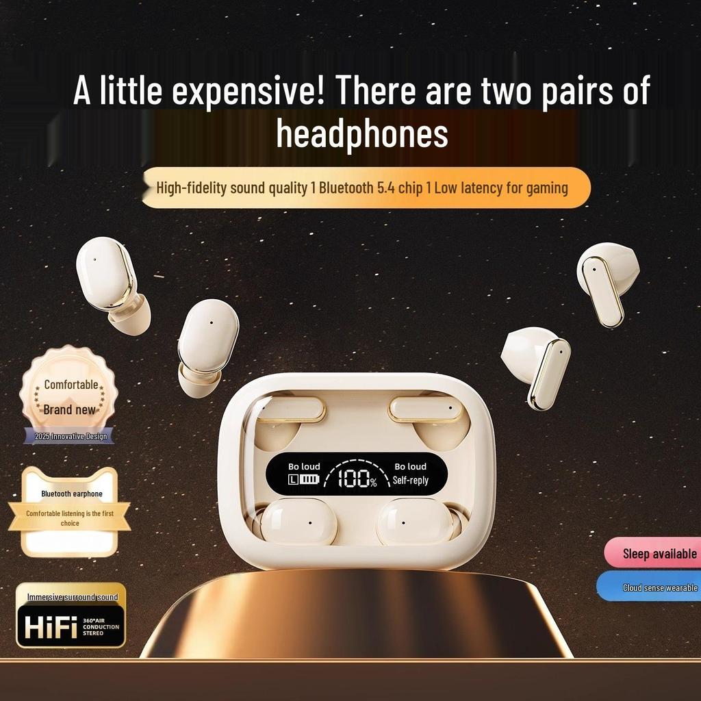 Q8 Mini Compact Wireless Bluetooth Earbuds - Dual Pairs, High-Quality Sound, Long Battery Life
