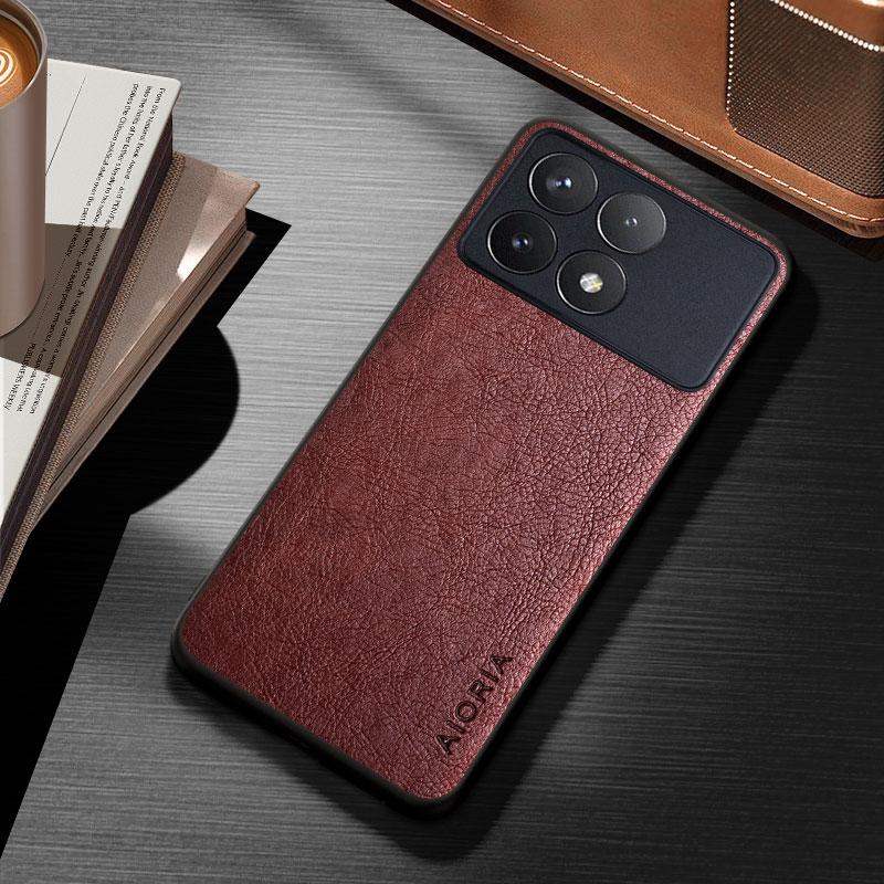 Case for Xiaomi POCO X6 X5 X4 X3 Pro NFC GT Funda Solid Color Durable Classical Business Leather Cover for Poco X6 Pro Case