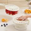 Vegetable Fruit Washing Basket Double-Layer Kitchen Colander Plastic Foldable Handle Rice Strainer Fridge Crisper