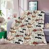Cute Farm Animal Flannel Blanket - Soft Plush Rustic Style | Versatile for Home/Office/Camping/Sofa/Bed | Decor & Gift