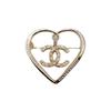 COCO Mark Heart Metal Brooch Gold Plated Gold Women AB6004 Used