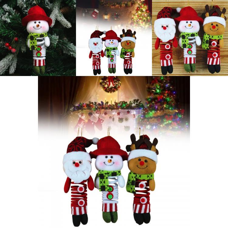 Festive Christmas Figures With Swinging Legs And Fabric Construction For Holiday Decor