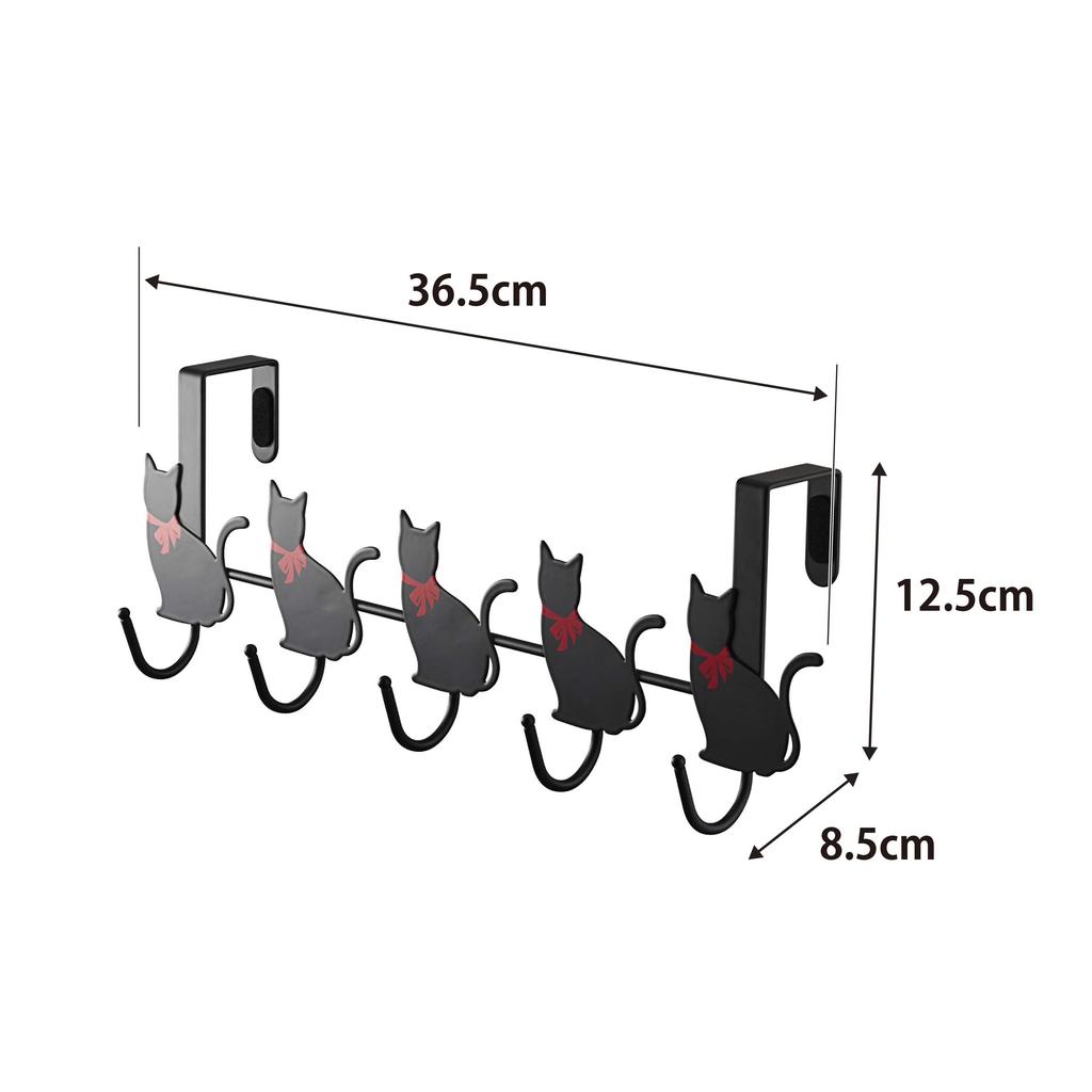 Yamazaki Jitsugyo Door Hanger Cat 5 Rows Horizontal Black 7935