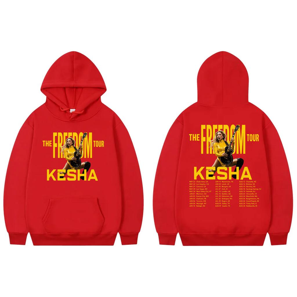 Kesha The Freedom Tour 2026 Graphic Hoodies High Quality Fashion Long Sleeve Sweatshirts Unisex Casual Oversized Pullovers