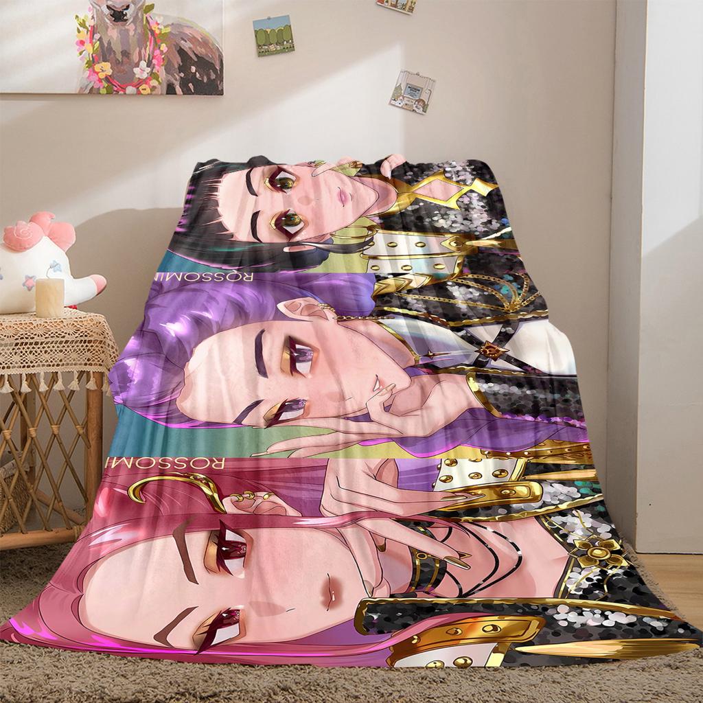 KPop Demon Hunters Cartoon Soft Flannel Blanket, Print for Bedrooms Sofas Beds, Suitable for Travel -HYQ9