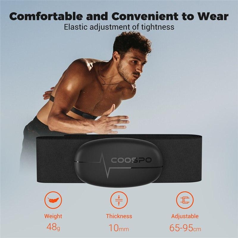 COOSPO H6/H9Z Fascia Monitor Cardiaco da Petto Sensore HRM Bluetooth 4.0 ANT+ Impermeabile Per Garmin Wahoo Computer da Bici