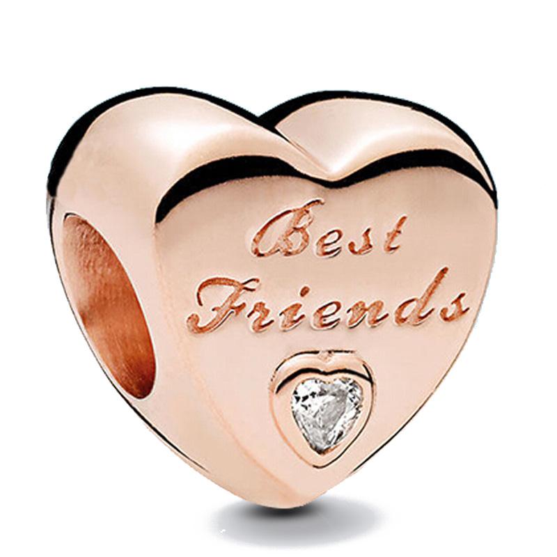 New Copper Rose Gold Lock Love Bow Tree Safety Buckle Charm Bead Fit For Bracelet Necklace Diy Women'S Boutique Jewelry