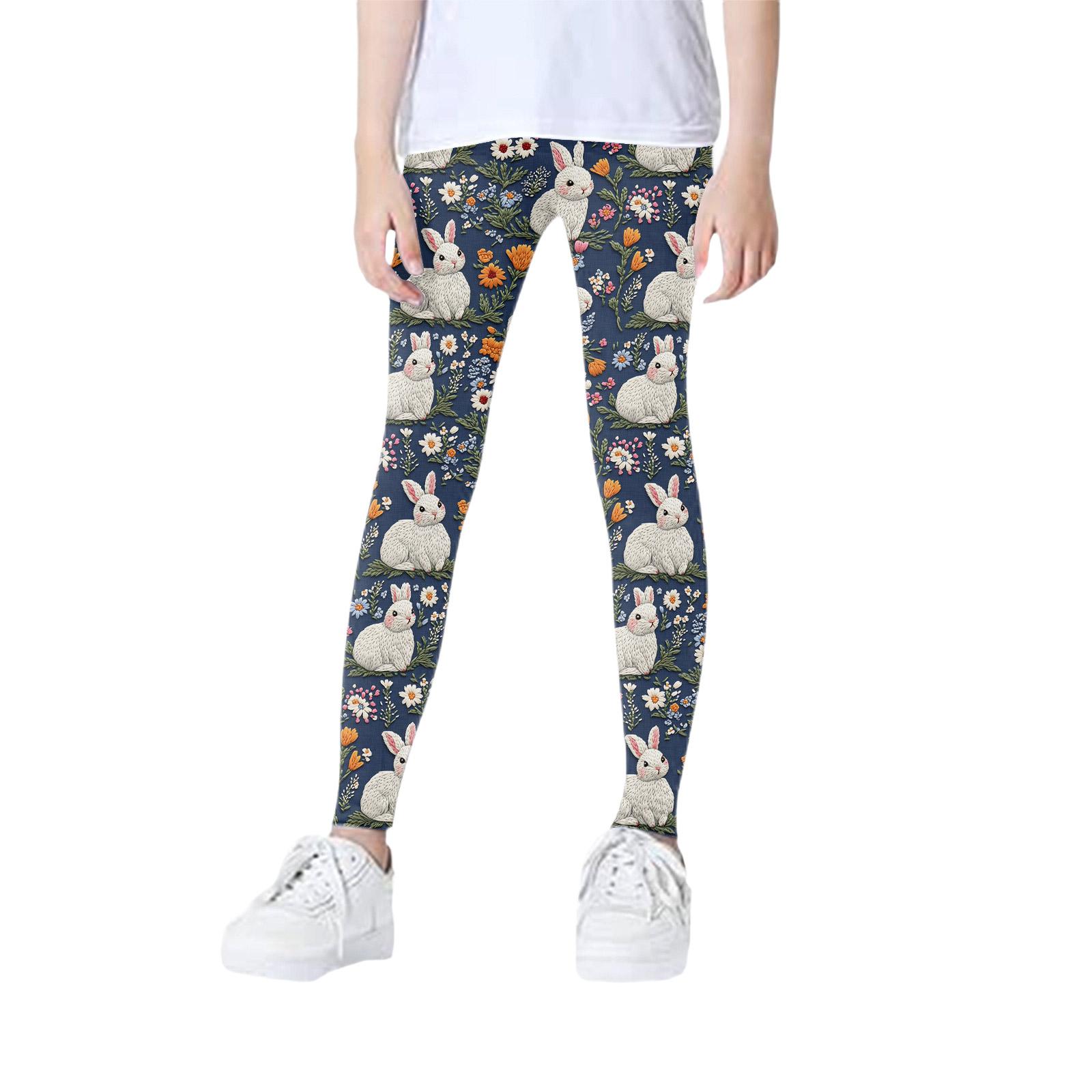 

Girls Slim Fit Leggings - Color Base Layer Pants 120 Темно-синій