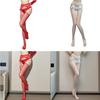 Womens See Through Thigh High Stockings with Garter Belt Lace Top Bowknot Sheer Pantyhose Open Crotch Suspender Tights