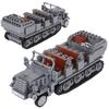 MOC WK2 Deutscher Militärpanzer Fahrzeug gepanzertes Auto Bausteine Set Kriegsszene US-Soldaten Transporteur Steine Spielzeug Jungen Geschenk