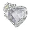 WOSTU Real 925 Sterling Silver Birthstone Beads Multi Color Crystal Zircon Heart Shape Flower Charms for Women Birthday Gift