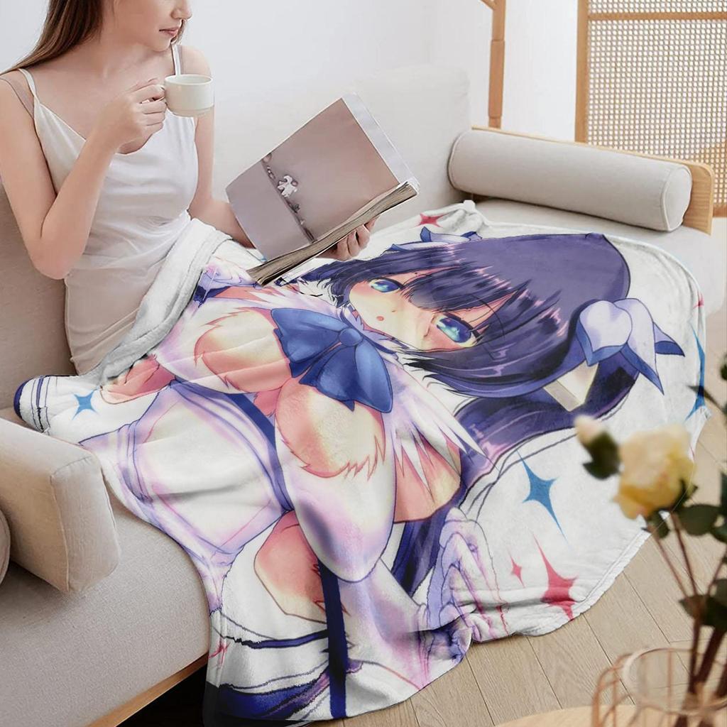 Cute Anime Girl Blanket - Soft Throw with Bunny Design, Perfect for Bedroom Decor, Unique Gift for Manga Fans