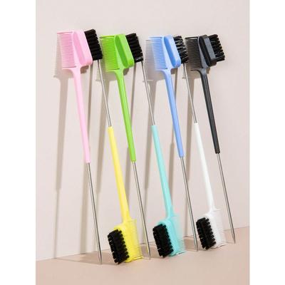 1pcs Double-Sided Tail Edge Control Comb, Professional Hairstyling Tool For Salons, Suitable For Dyeing Brush, Edge Control Comb Hairdressing Tools