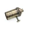 Retro aluminiowy uchwyt lampy z miedzianym przełącznikiem obrotowym E26/E27