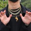 Trendy zlato černá s egyptským vzorem Přívěsek Kleopatra z nerezové oceli Studentský mužský a ženský oblíbený retro hip-hopový ornament
