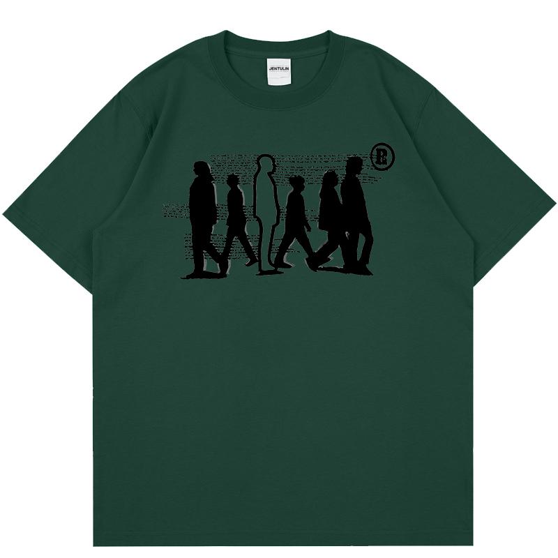 Harajuku Mens Clothing Streetwear Graphic Shadow Print TShirt Hip Hop Cotton Tee Summer Fashion Loose Short Sleeve Tshirt Goth