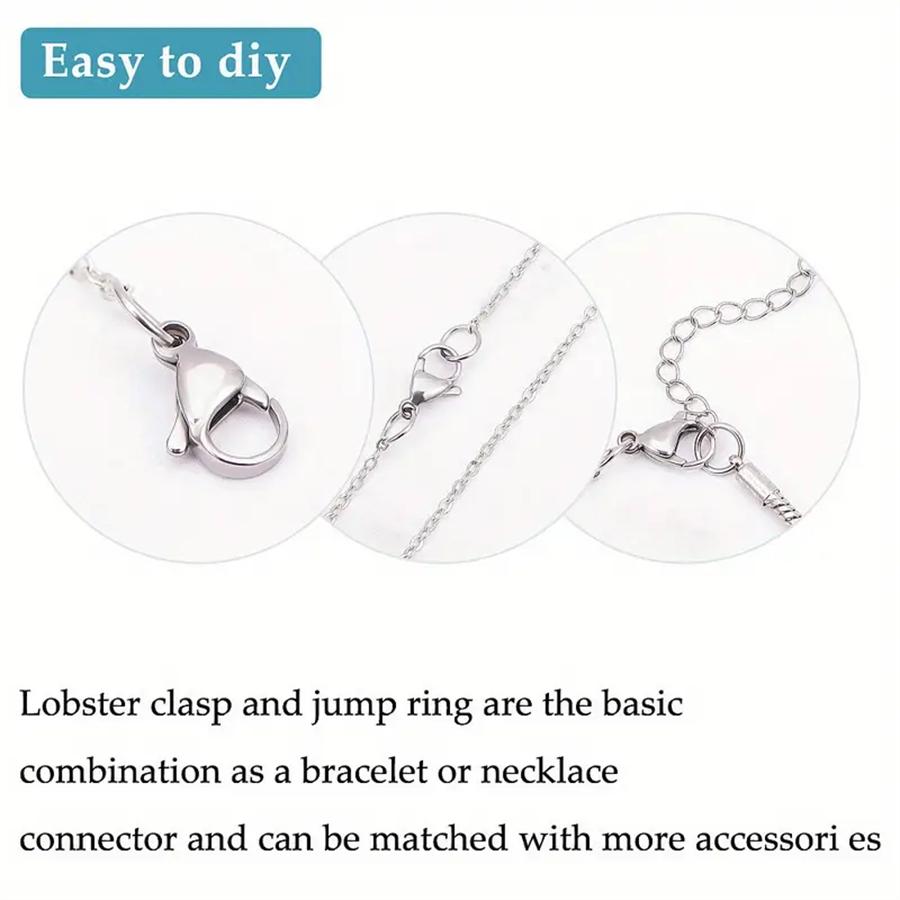 170Pcs/Set Lobster Clasp Jump Rings For Bracelet Necklace Chains DIY Jewelry Making Findings Supplies
