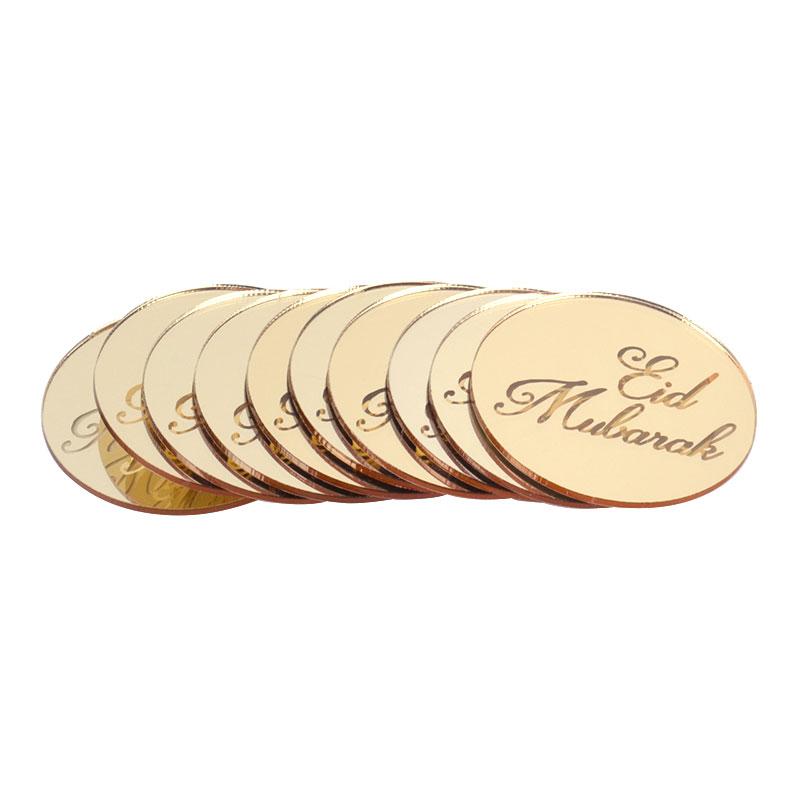 5pcs Eid Mubarak Acrylic Cupcake Topper Ramadan Kareem Cake Topper Islamic Muslim Festival Party DIY Ramadan Cake Decorations