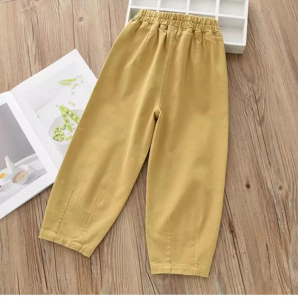New Style of Children's Clothing for Girls Pure Cotton Casual Pants for Babies Children's Clothing for Middle and Large Age Carrot Pants
