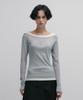 Nive Boat Neck Layered Slim T-Shirt (Gray)