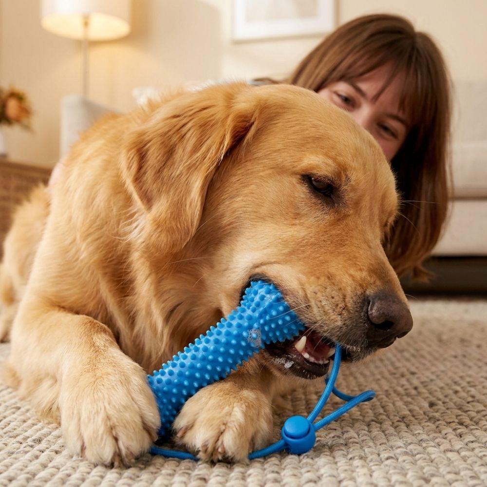 Bite-Resistant Pet Teeth Cleaning Toy with Rope Interactive Dog Toy Dog Chew Stick Interactive Tug
