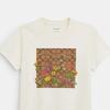 Coach Ss24 Logo Floral Print Round Neck Short Sleeve T-Shirt Women Tops White CQ777-WHT