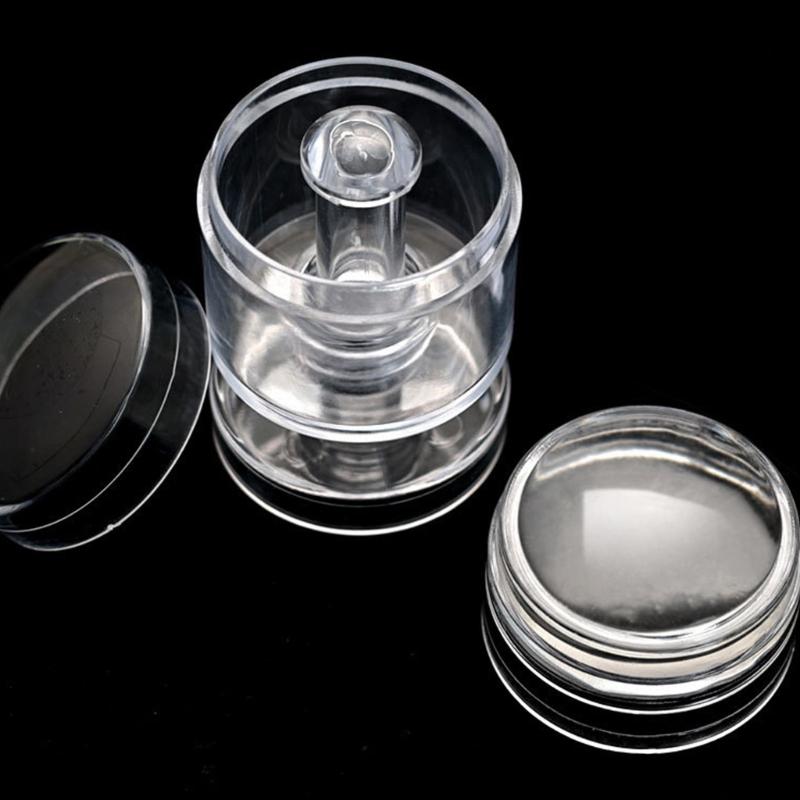 Nail Art Stamper Kit Rotatable Clear Nail Stamping Kit Jelly Stamper with Scrapers for French Manicure DIY Nail Designs