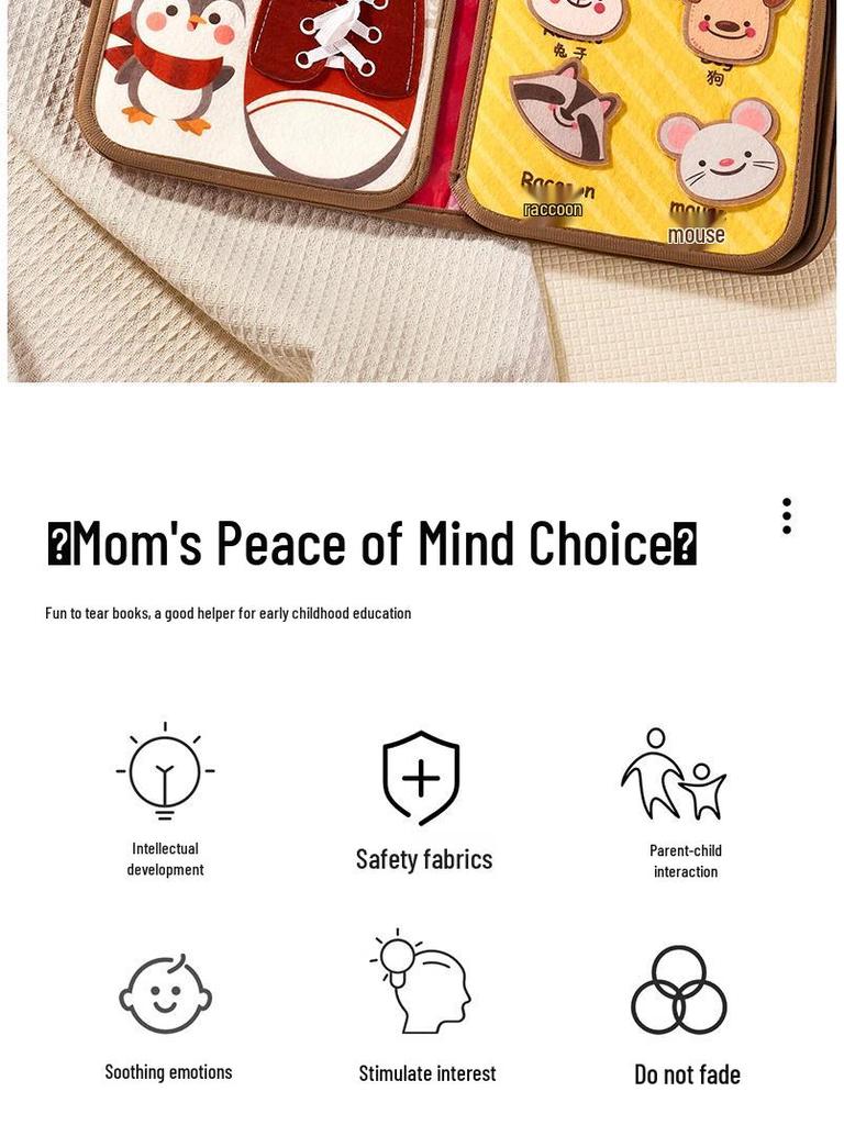 Baby Tear-Resistant Cloth Book: Early Learning & Quiet Activity Toy