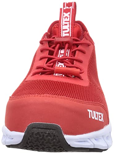 Tartex AZ51667 Safety Shoes, Work Shoes, Resin Toe Cap, Lightweight, Breathable, Cushioned Knit, Heel Tread, 3E, Red, Size 28.0 cm