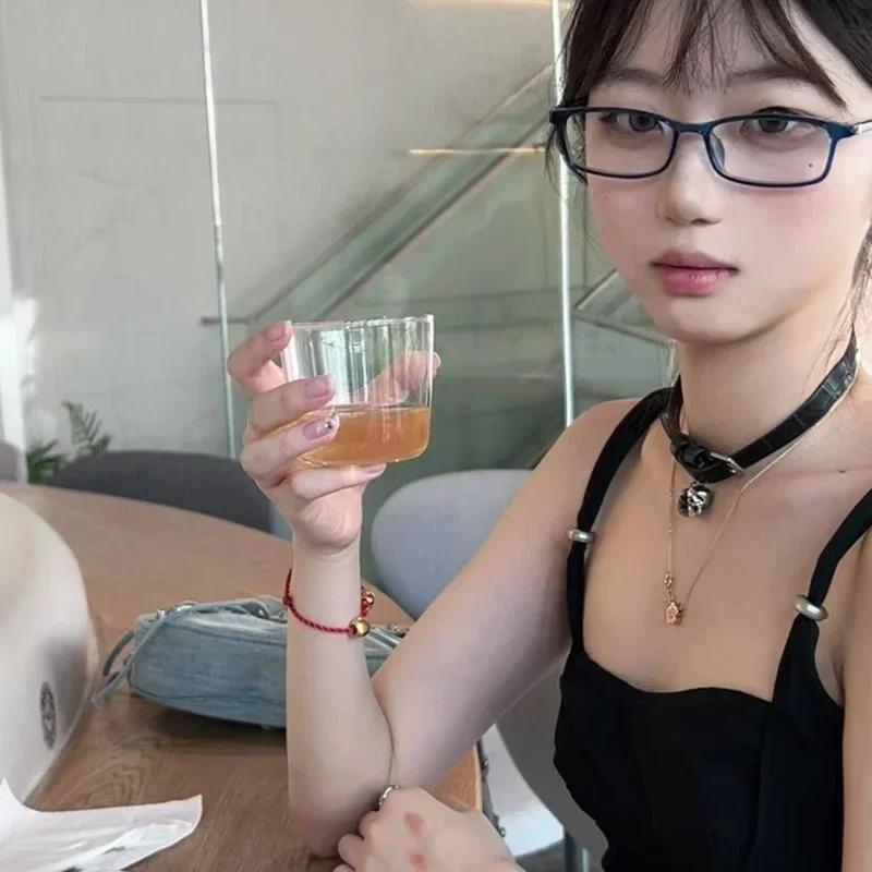 Vintage Style Little Black Square Frame Glasses Y2K Millennium Sweet Cool Spicy Girl Premium Feel Cosplay Pography Eyeglasses