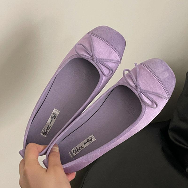 Měkké Dámské Hedvábné Mělké Dámské Baleríny S Botami Pantoflemi Kulatá Špička Obuv Nazouvací Dámské Baleríny Taneční Boty