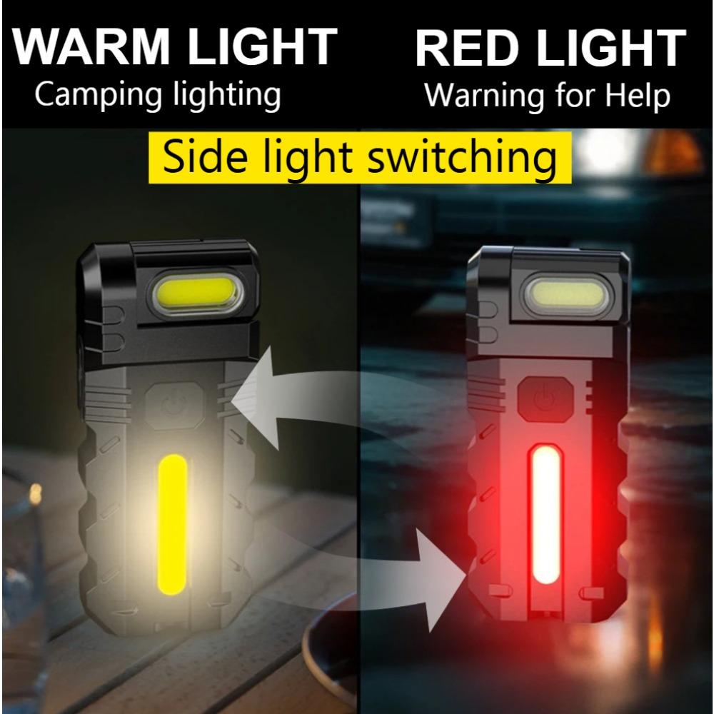 Ultra Bright LED Flashlight USB Rechargeable EDC Pocket Torch with 180°  Rotating Head Mini Magnetic Outdoor Emergency Work Lamp