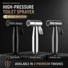 304 Stainless Steel Bidet Sprayer High Pressure Handheld Toilet Shattaf Jet Spray for Bathroom Cleaning Pet Wash G1/2 Tap Fuel Injectors 6