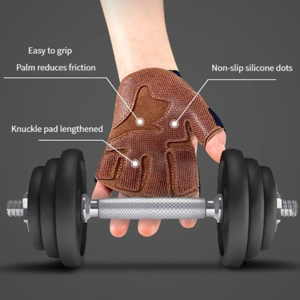 1 Pair Non-Slip Weight Lifting Gloves Four-finger Fitness Workout Gloves  Build Muscle