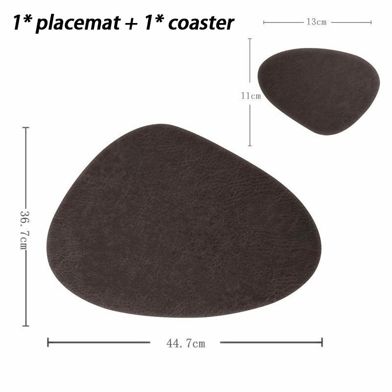 Double-Sided Leather Placemat Teacup Coasters Waterproof And Oil-Proof Table Mats Western Restaurant Heat-Insulating Mats
