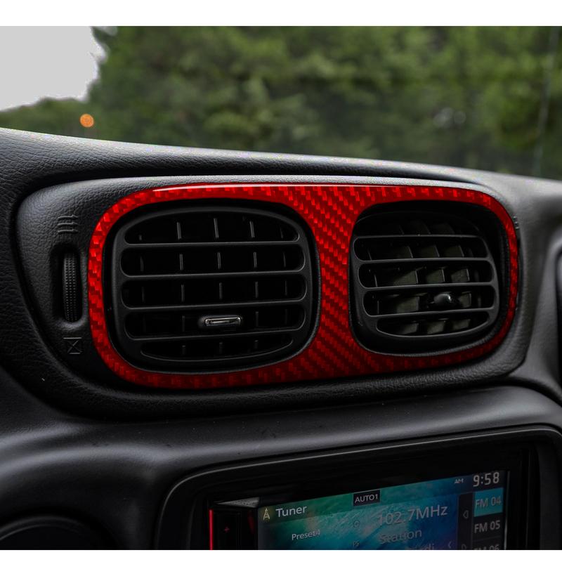 Real Carbon Fiber Car Accessories Trim Red Cover Soft Sticker For Chevrolet Trailblazer 2002 2003 2004 2005 2006 2007 2008 2009