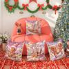 Christmas Decoration Pillowcase Cute Gingerbread Man Color Candy House Pillow Cover Suitable for Home Room Sofa Cushion Cover