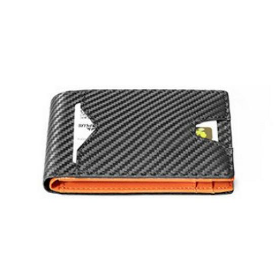 Men's RFID Anti-theft Carbon Fiber Leather Bifold Wallet