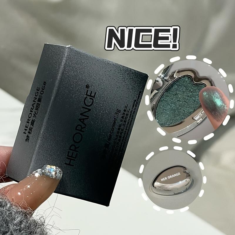 Metallic Glitter Heart Monochrome Eyeshadow Palette, Waterproof & Sweatproof, Soft Blend Formula, Suitable for Music Festivals, Stage Performances