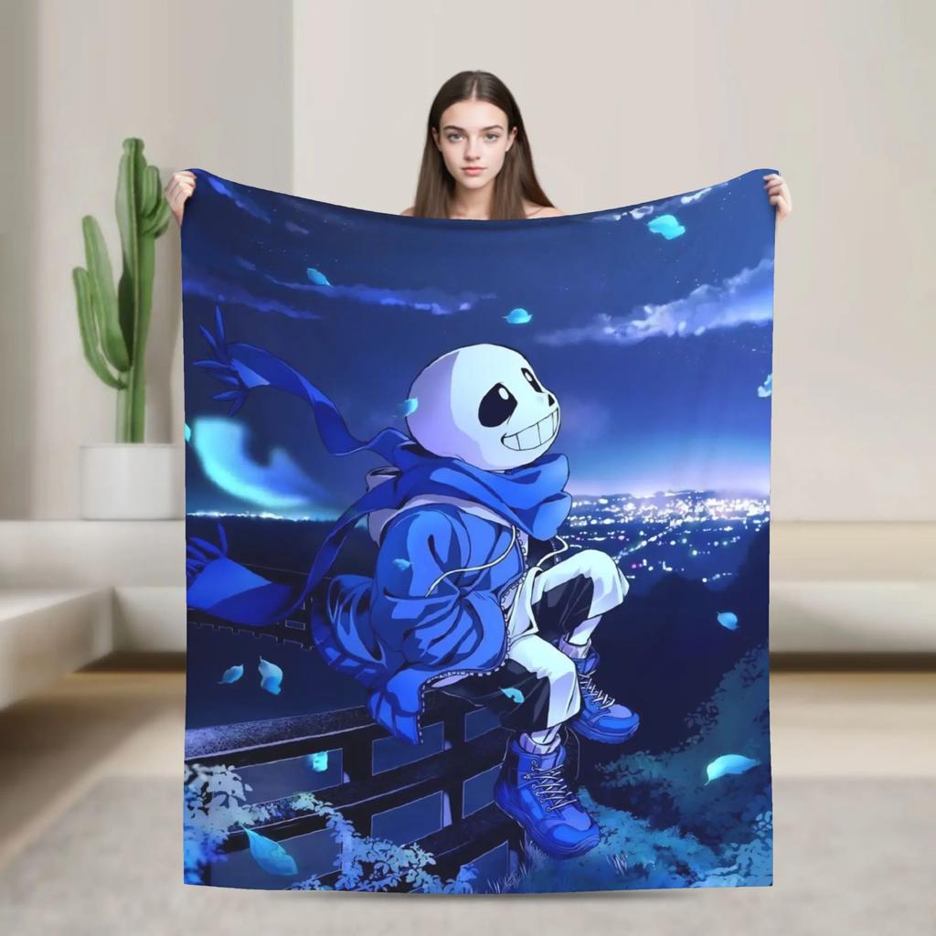 Undertale Sans Game Blanket Cover Flannel Soft Throw Blanket for Bed Bedspread