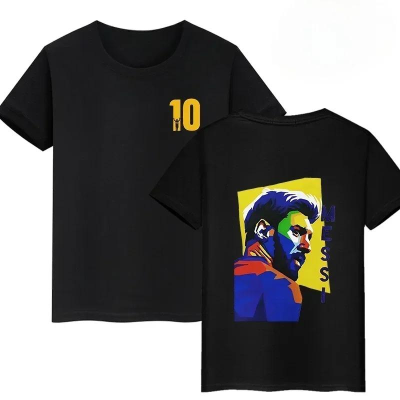 Lionel Messi #10 Inter Miami "MiaMessi" Double-Sided Print T-Shirt, Unisex Soccer Fan Streetwear Tee, 100% Cotton Casual Football Top